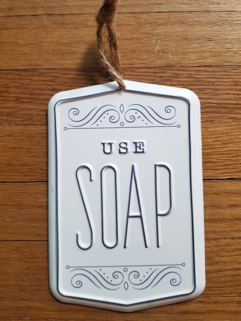Use Soap Metal Hanging Sign